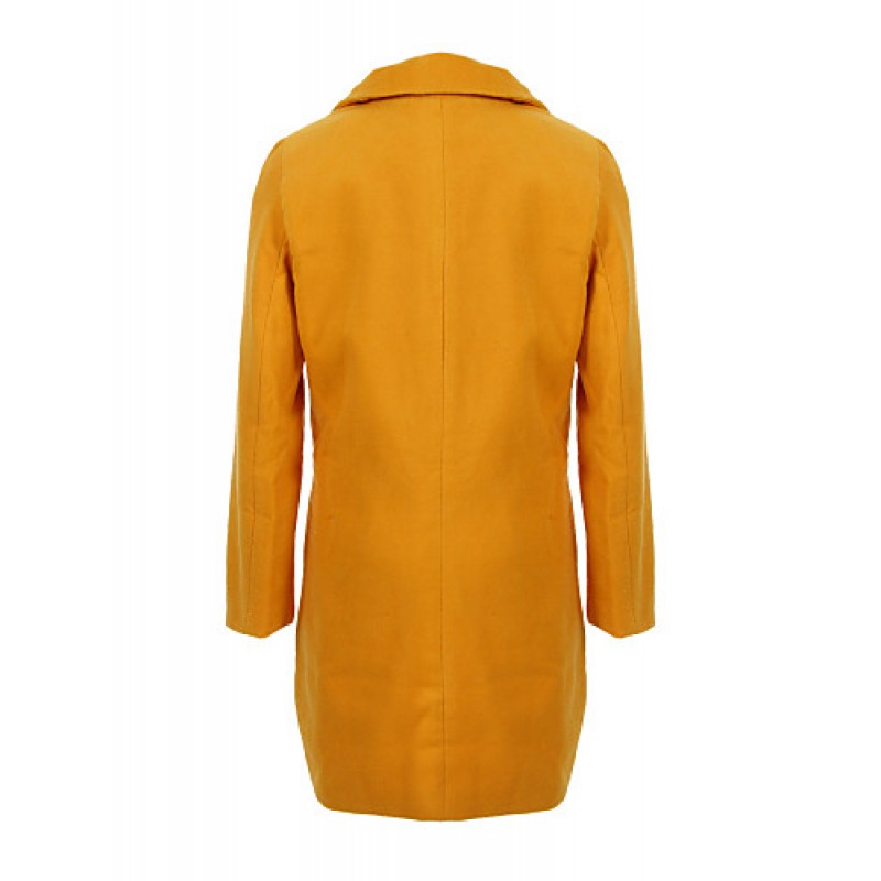 Women's Plus Size Coat,Solid Asymmetrical Long Sleeve Winter Blue / Black / Yellow Others Medium